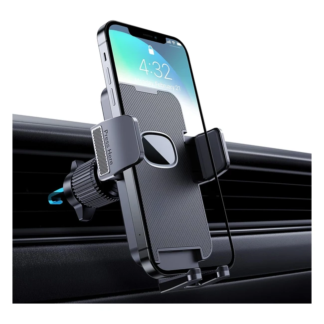 Support téléphone voiture Cindro - Qualité militaire - Rotatif 360° - Grille d'aération - GPS smartphone iPhone Android - Black