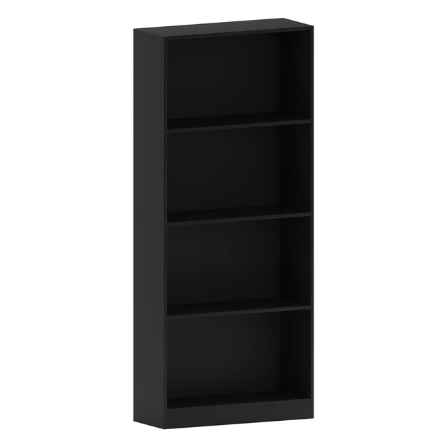 vida designs cambridge 4 tier large bookcase black - sturdy construction, stylish design, ample storage