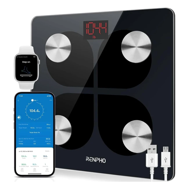 Renpho Bluetooth Krperanalysewaage USB wiederaufladbar