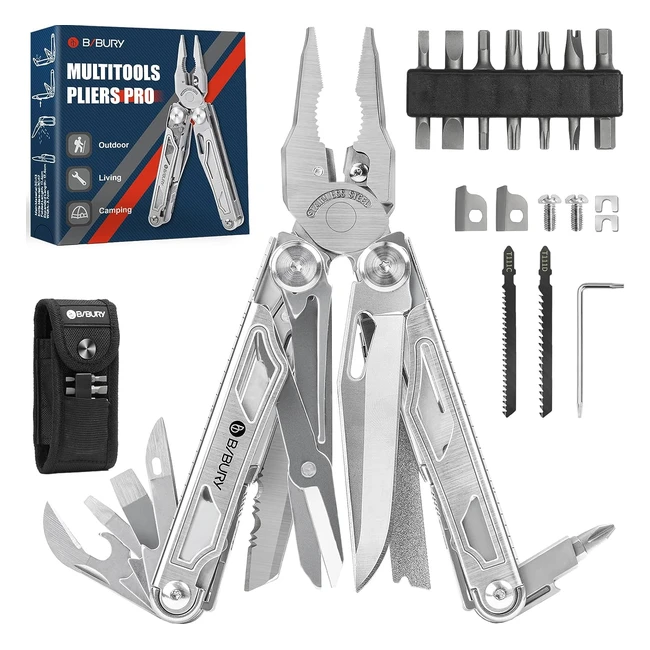 Bibury Multiherramienta 31 en 1 Alicates Navaja Multiusos Acero Inoxidable
