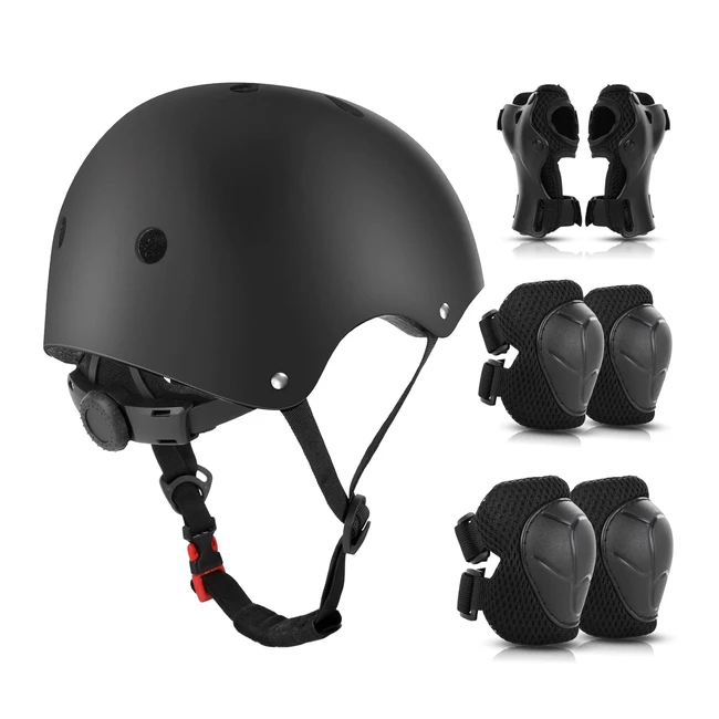 Set Protezioni Bambini Wayeee Casco Regolabile Ginocchiere Gomitiere Skateboard 