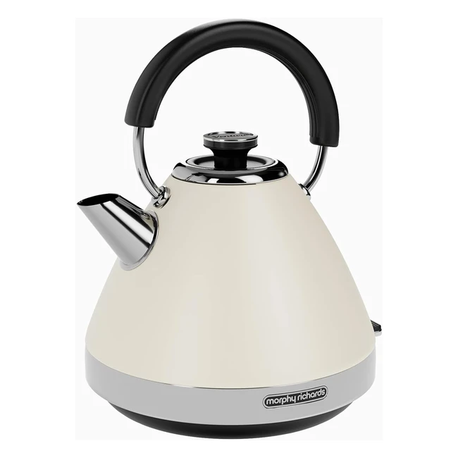 Morphy Richards Venture Cream Pyramid Kettle 15L 3KW Rapid Boil 100132 - Quality Drink Every Time!