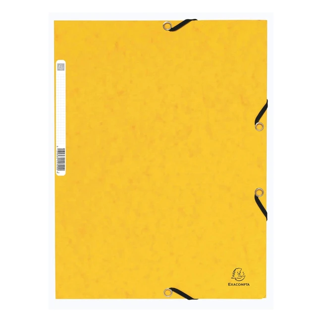 Paquet 10 Chemises Elastiques Exacompta RF 55309E - Carte Lustre 355g/m2 - Jaune