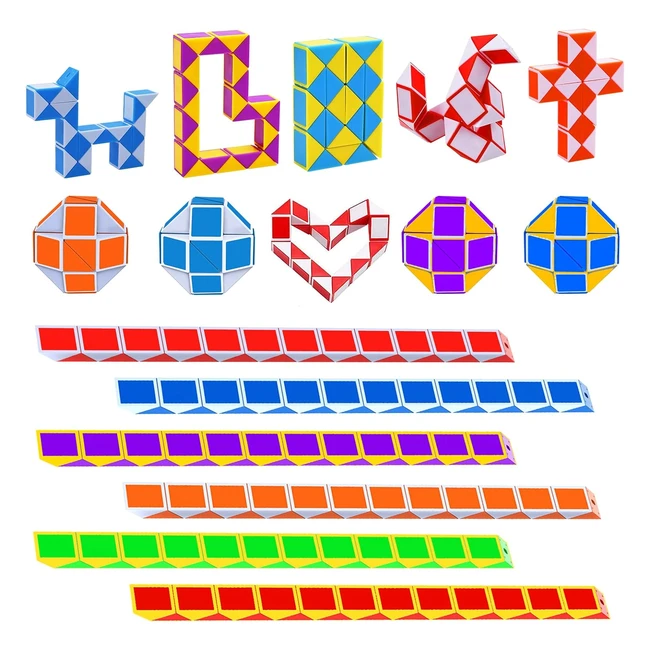 Mini Cubo Serpente Magico 24 Blocchi - Gadget Compleanno 12 Pezzi