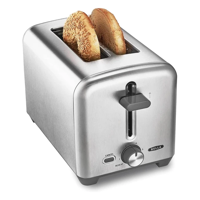 Grille-pain Bella 2 tranches - Fentes extralarges - Tiroir ramasse-miettes - 6 réglages - Fonctions arrêt automatique et réchauffage