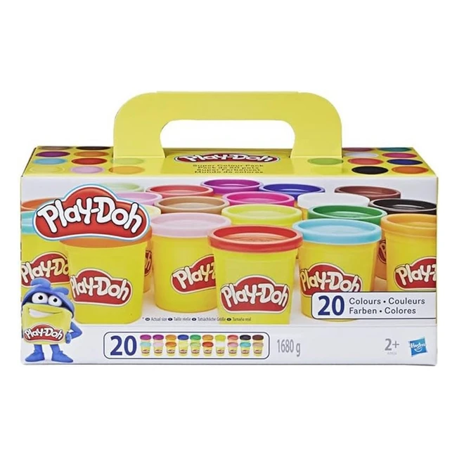 Playdoh 20 pots de pate a modeler super couleurs 84 g - Valeur educative - Jouet parfait pour enfants