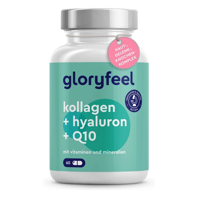 Marine Kollagen Coenzym Q10 Hyaluronsäure Premium - 60 Kapseln - Ohne Zusatzstoffe - Made in Germany