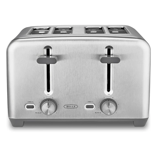 Grille-pain Bella 4 tranches fentes larges tiroir ramasse-miettes 6 rglages do