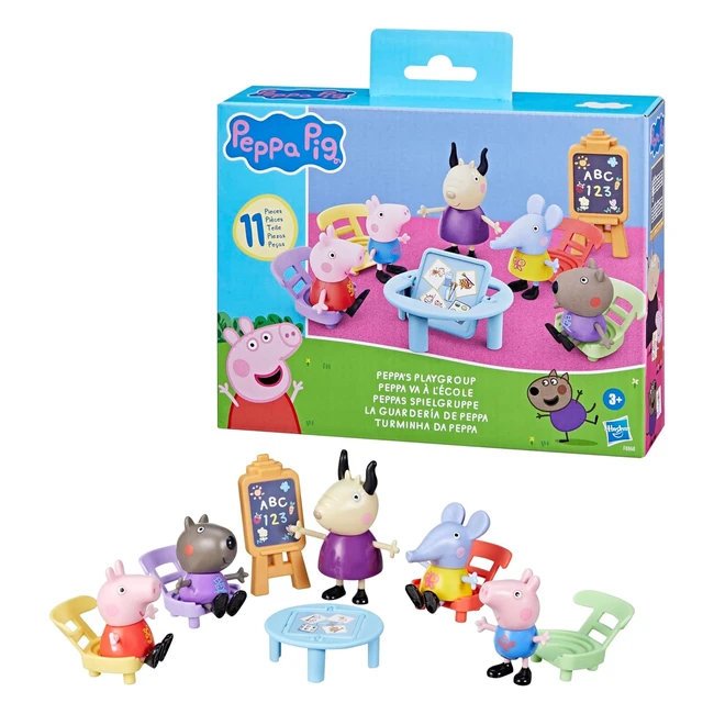 Coffret Peppa Pig Va à l'École - Figurines Articulées et Accessoires Inclus