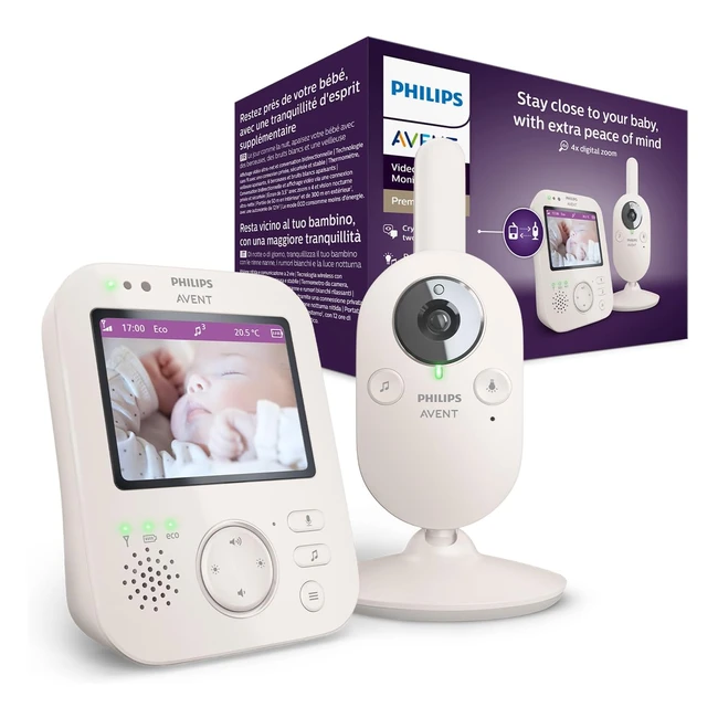 Philips Avent Vigilabebés con Vídeo SCD89126 - Cámara y Audio - Pantalla de 3.5