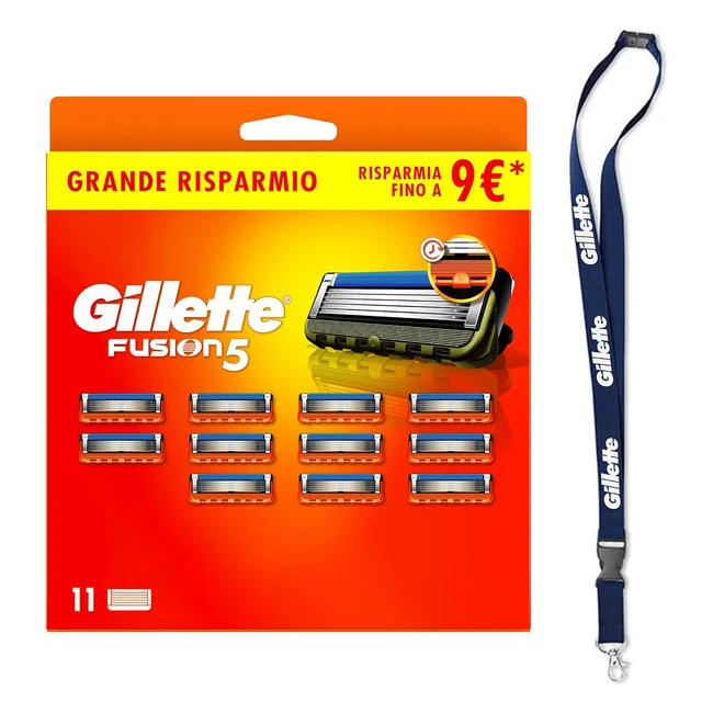 Gillette Fusion 5 - 11 Ricambi da 5 Lame - Rasatura Scorrevole - Fino a 1 Mese d