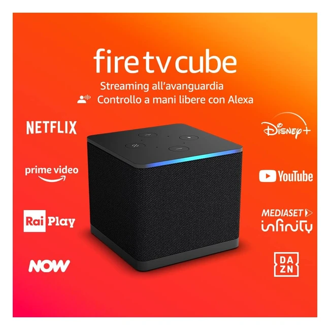Amazon Fire TV Cube Lettore Multimediale 4K Ultra HD WiFi 6E Alexa