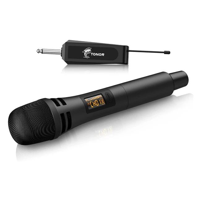 TONOR Microfono Wireless UHF Sistema Dinamico Metallo Cordless - Qualità del Suono Eccezionale
