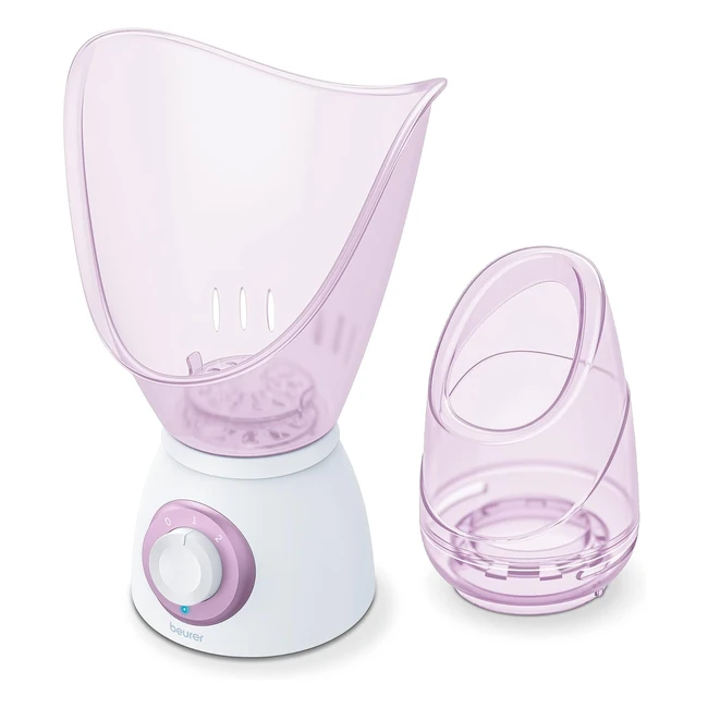 Beurer FS 60 Gesichtssauna Gesichtsdampfer für kosmetische Gesichtspflege öffnet Poren und spendet Feuchtigkeit beruhigender Dampf auch für Aromatherapie und Inhalation pink
