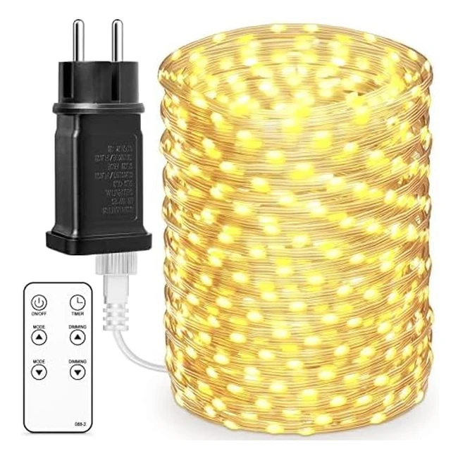 Catena luminosa esterno 100m 1000 LED Bescost IP65 Telecomando 8 modalit