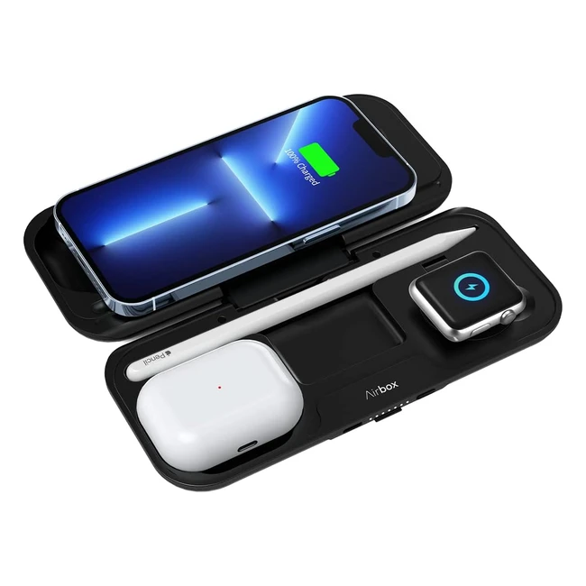 Momax Airbox 10000mAh Wireless Charging Power Bank 5-in-1 Station Black