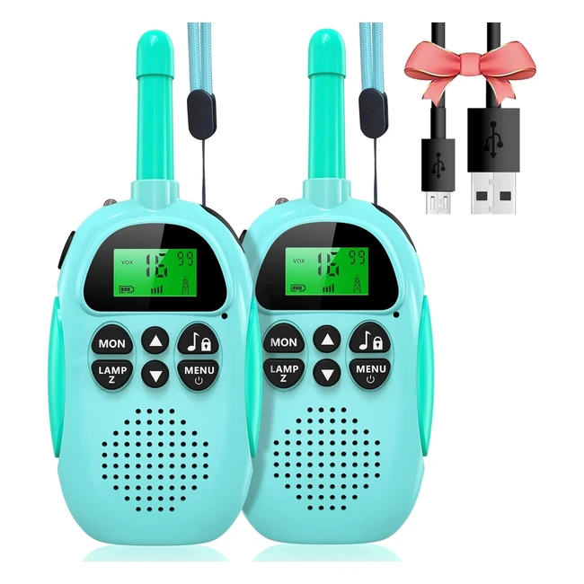Walkie Talkie Bambini Ricaricabili Uleway 16 Canali LCD Vox Torcia Regalo 312 Bl