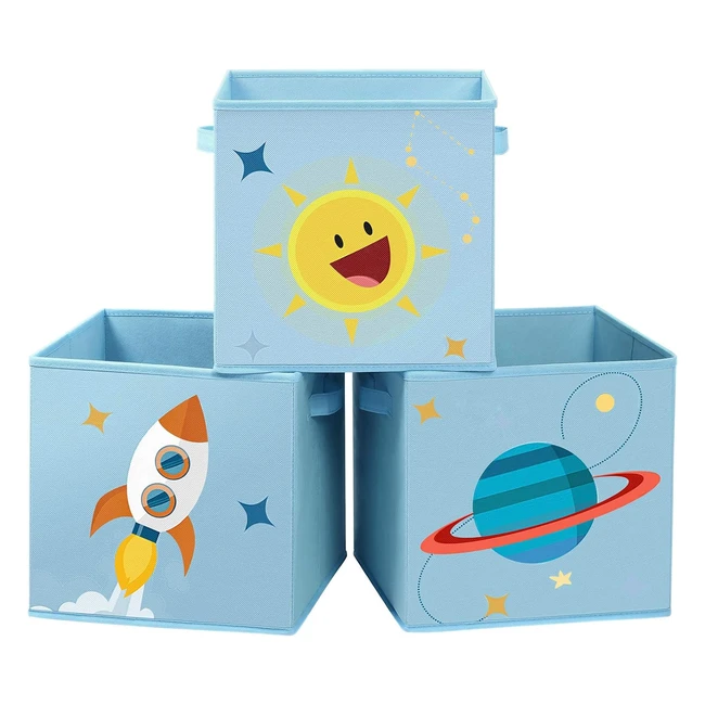 SONGMICS Aufbewahrungsbox 3er Set Spielzeugorganizer 30x30x30cm Faltbox Stoffbox