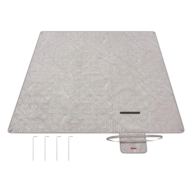 Songmics Picnic Blanket 200x200cm GCM010B02 Waterproof Foldable Large Mat with 4
