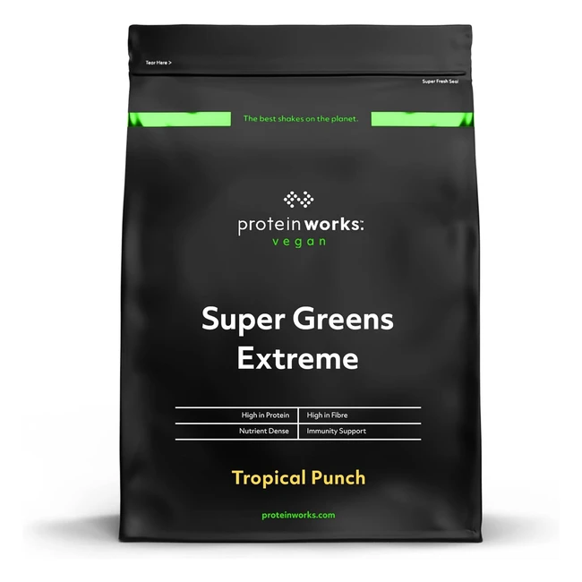 Poudre Super Greens Extreme - The Protein Works - Réf. 250g - 20 Légumes Verts - Booste l'Immunité