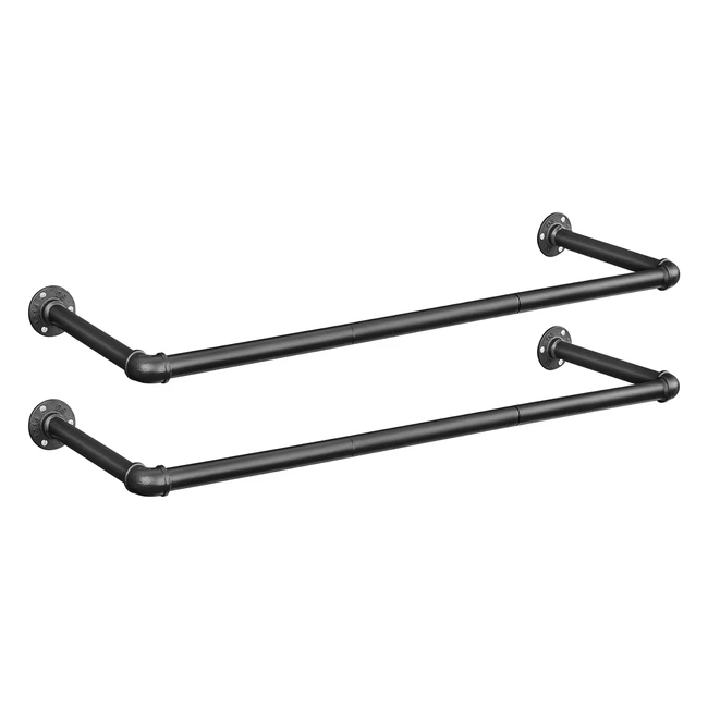 SONGMICS Kleiderstangen Wandmontage 2er Set HSR67BK02