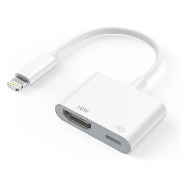 Adattatore HDMI Certificato Apple MFi per iPhone e iPad - Plug and Play - 1080p 