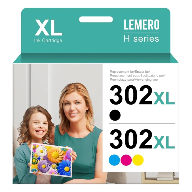 Cartuchos de Tinta HP 302 XL Negro y Color Pack LEMERO 302XL - Para HP Envy 4525