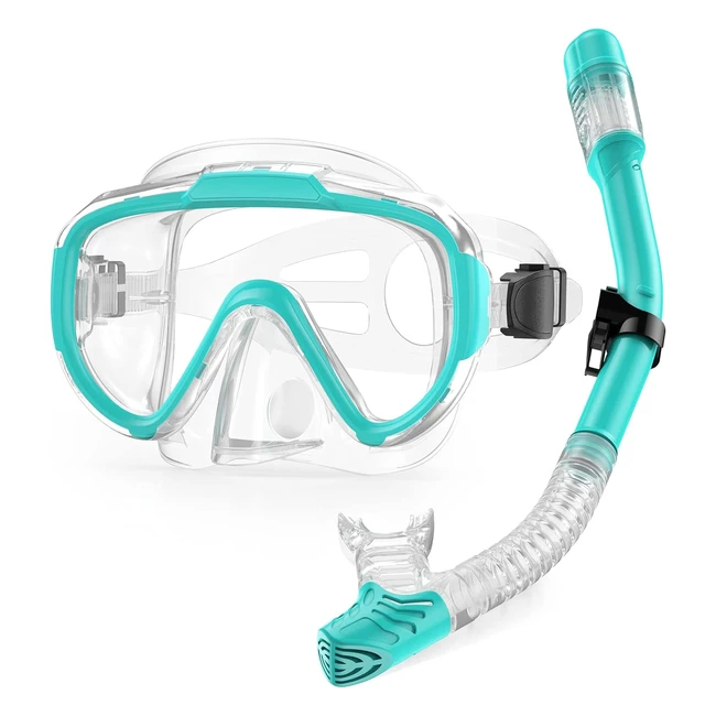 Lealinga Snorkel Set Adults Mask Antifog Panoramic View Diving Kit