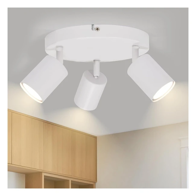 Lampada Faretti da Soffitto Bianco GU10 LED Orientabili Plafoniera 3 Luci