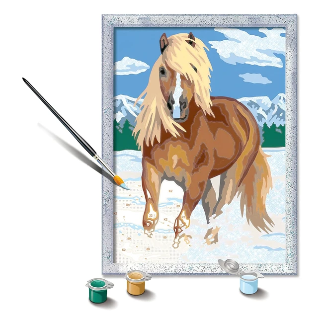 Ravensburger CreArt Cavallo con Glitter Gioco Creativo per Bambini Ref. 9 - Tavola Prestampata 20x27x5 cm