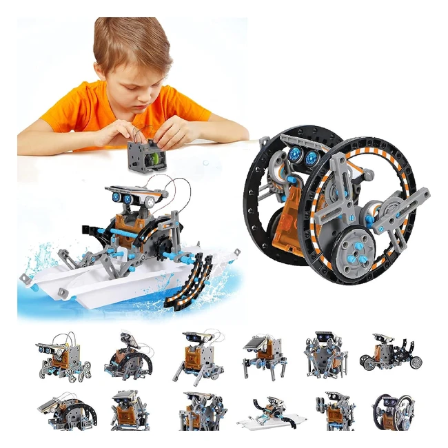 Kit Robot Solare 12in1 - Costruisci 12 Robot - Giocattoli Educativi per Bambini 