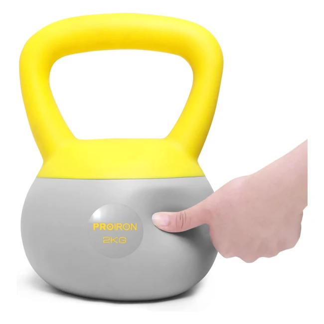 Pesa Rusa 2 kg PVC Soft Kettlebell Proiron 246810 Entrenamiento en Casa y Gimna