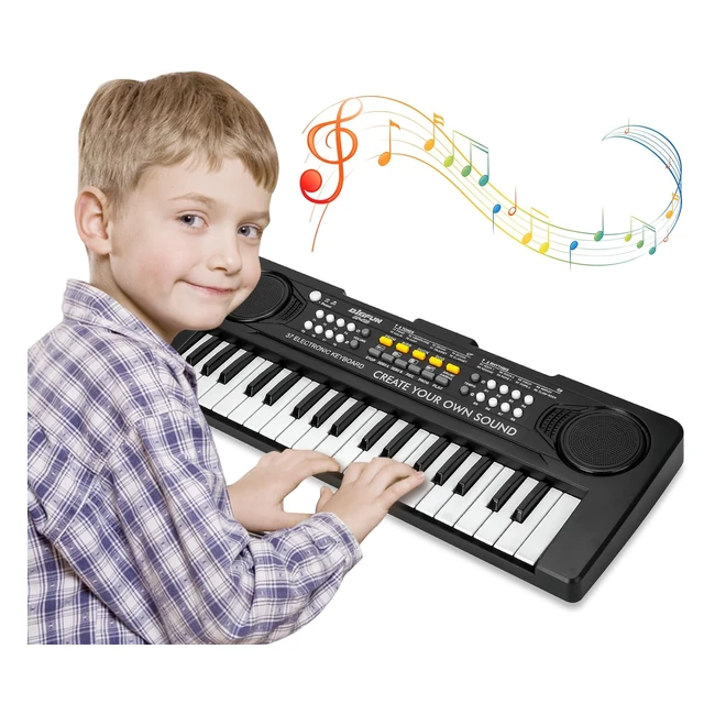 Docam Tastiera Pianoforte Bambini 37 Tasti Multifunzione - Regalo Compleanno