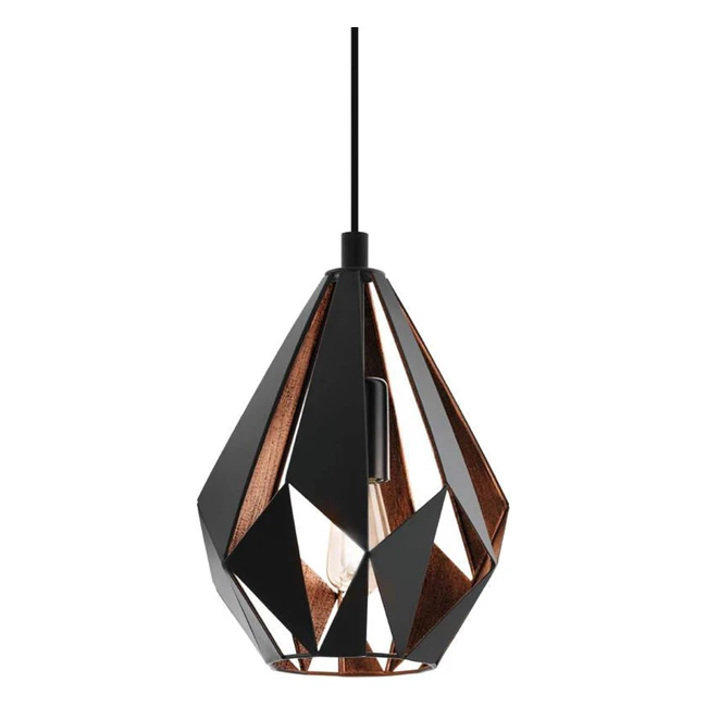 Lmpara Colgante Carlton Retro NegroCobre E27 205cm