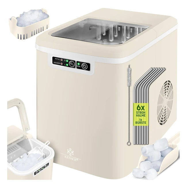 Kesser Eiswrfelbereiter Edelstahl Ice Maker 12kg 24h Zubereitung 7 min