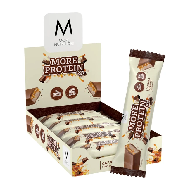 Mehr Protein Riegel Box von 10 10 x 50 g Karamell Crunch