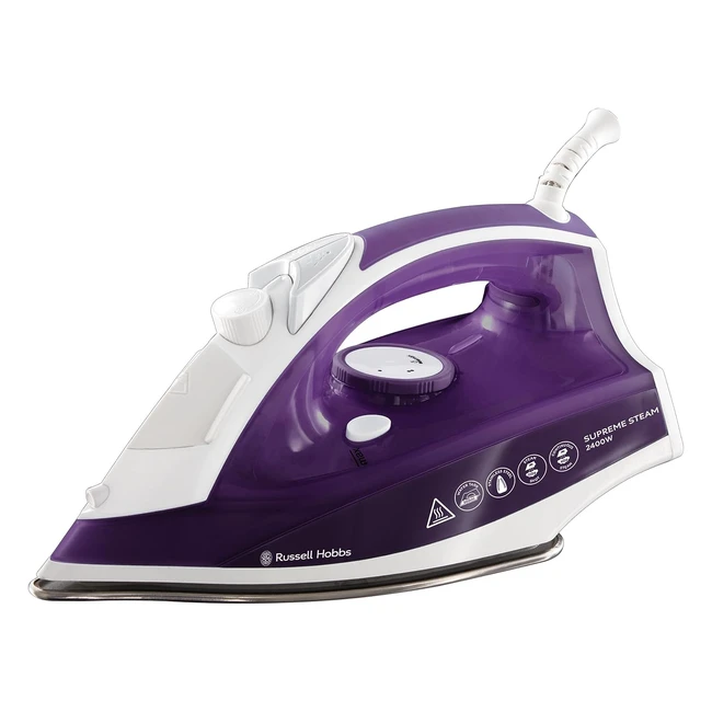 Russell Hobbs Supreme Steam Iron 2400W 23060 - Powerful Vertical Steam, Nonstick Stainless Steel Soleplate, Easy Fill 300ml Water Tank