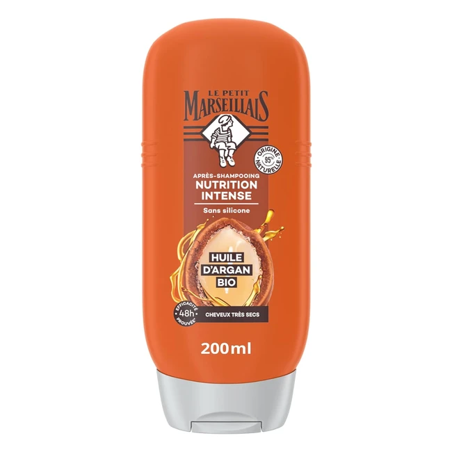 Le Petit Marseillais - Après-shampooing Nutrition Intense Huile d'Argan Bio 200ml - Soin Cheveux Très Secs