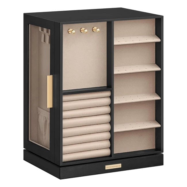 Songmics 360 Schmuckkasten 5 Schubladen Glasfenster gerumige vertikale Schmu