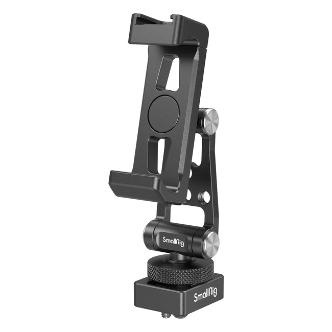 SmallRig Universal Phone Tripod Mount Metal Cell Phone Mount with Cold Shoe Mount and M4 Screws for DJI Stabilizers - Free Adjustment Phone Mount Adapter for iPhone 15 14 for Samsung Galaxy