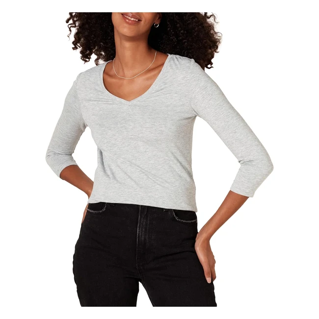 Amazon Essentials Damen T-Shirt V-Ausschnitt 34-rmel Klassischer Schnitt XXL