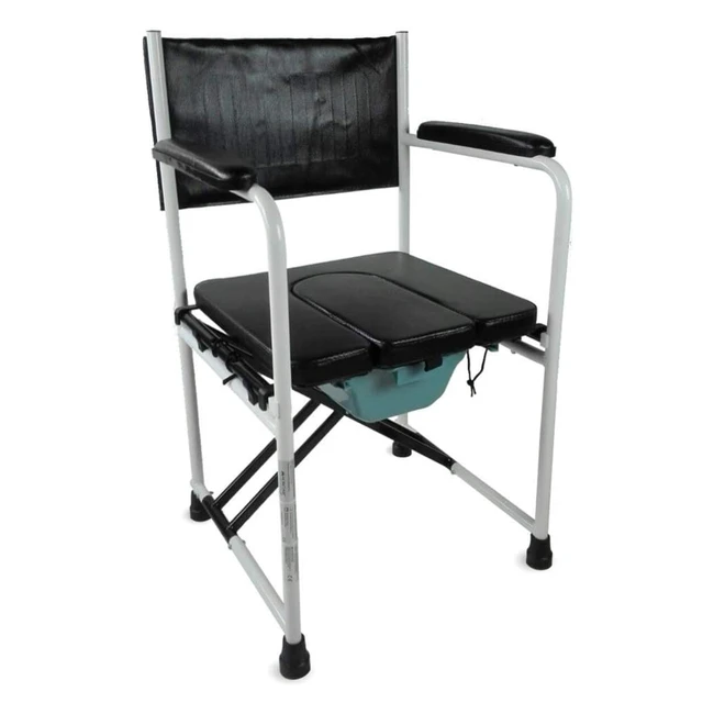 Silla WC Mobiclinic Ebro - Plegable, Acero Cromado, Reposabrazos y Asiento Acolchados