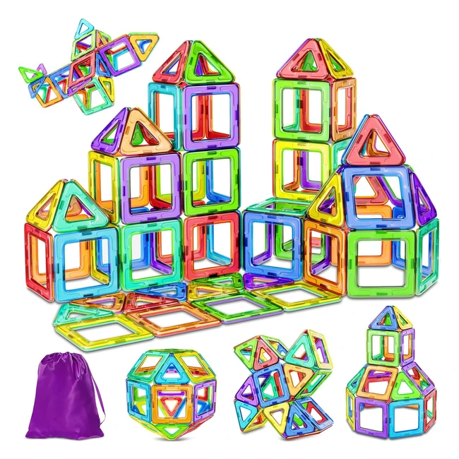 Cooljoy Set Costruzioni Magnetiche 40 Pezzi - Giocattoli Educativi per Bambini 2-7 Anni