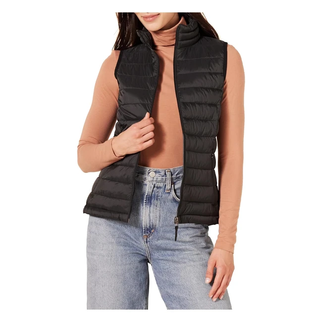 Amazon Essentials Damen Leichter Wasserdichter Pufferweste Packbar Schwarz S