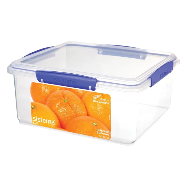Sistema Klip It 5L Food Storage Container - Airtight  Stackable with Clipclose 