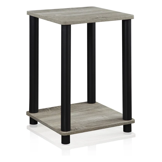 Furinno End Tables French Oak GreyBlack - Stylish Design Compact Size High Qu