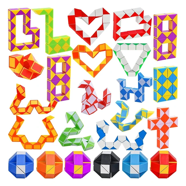 Cubo Mágico Serpiente 24pcs Goldge - Rompecabezas Plástico - Regalo Cumpleaños Niños