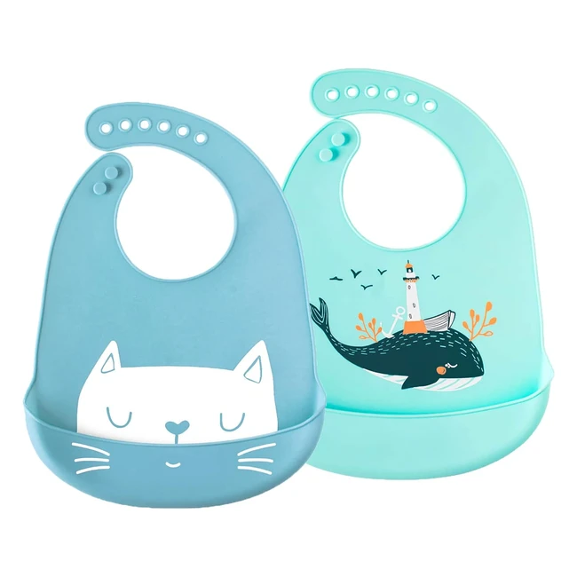 Bavaglini in Silicone Morbido per Bambino - Awinker - Ref 2 - Impermeabile