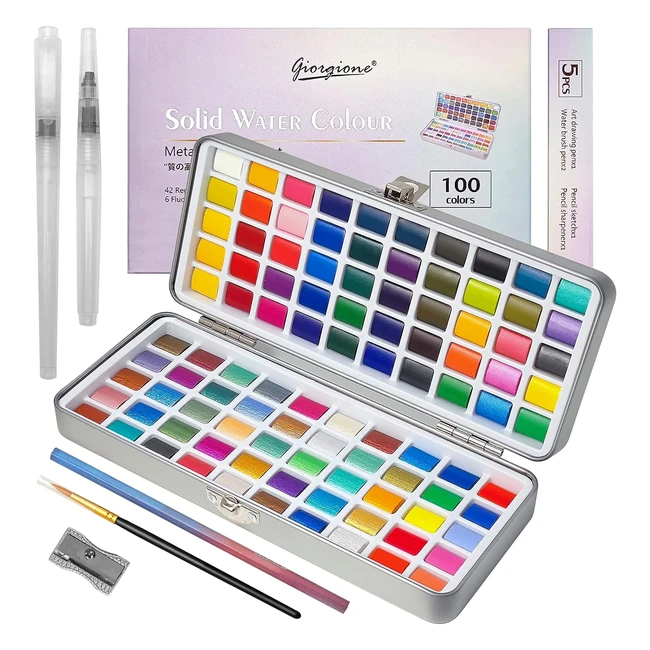 Set Acquerelli Professionali 100 Colori Metallici per Artisti