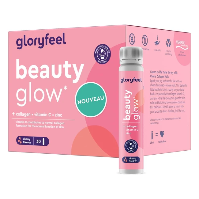 Ampoules de beauté avec gelée royale 2500mg de collagène premium - Verisol - Soutient peau, cheveux, ongles - Biotine, acide hyaluronique, vitamine C